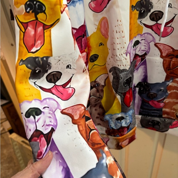 Colorful Dog Print Women's Hoodie - Picture 4 of 7